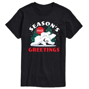 Men's - Coca Cola - Seasons Greetings Polar Bears Short Sleeve Graphic T-Shirt - 1 of 4