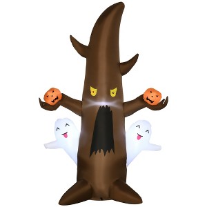 Outsunny 5' Halloween Inflatables Outdoor Decorations Ghost Tree with Pumpkins, Blow-Up LED Yard Decor Indoor Outdoor for Garden, Lawn, Party, Holiday - 1 of 4