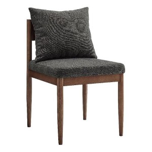 Modway  Remington Mid-Century Modern Wood and Fabric Dining Room Side Chair in Charcoal with Open Back and Elm Wood Frame - 1 of 4