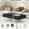 Lirago 45.2x25.5x13.7in Modern High Gloss Rectangle Coffee Table Large Drawer Black White Design  Center Table for Living Room Sofa Chairs - 4 of 4