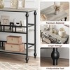 43" Classical Console Table with 3-Tier Shelves, Sofa Table with Architectural Support Design for Entryway, Living Room, Hallway, Gray/Retro Color - 3 of 4