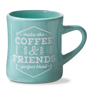 tag Coffee & Friends Coffee Mug Turquoise Stoneware Everyday 12oz