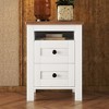 Dexmalle Farmhouse Wooden Nightstand with Two Drawers for Bedroom - 3 of 4