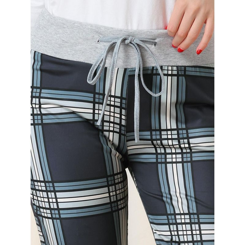cheibear Women's Yoga Casual Trousers Wide Leg Lounge Pajamas Pants, 4 of 6