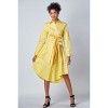 Slickblue Yellow Shirt Dress, Women’s Button Down with Adjustable Tie-Up Belt, Cotton, Sizes S-XL - 2 of 4