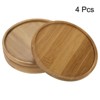 Unique Bargains Indoor Round Bamboo Planter Saucer Drip Tray Plant Drainage Trays 4Pcs - 3 of 4