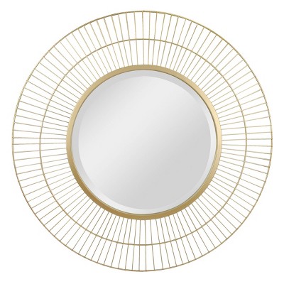 28" Two Loop Radial Wire Mirror Gold - Stonebriar Collection: Modern Round Wall-Mounted, No Assembly Required