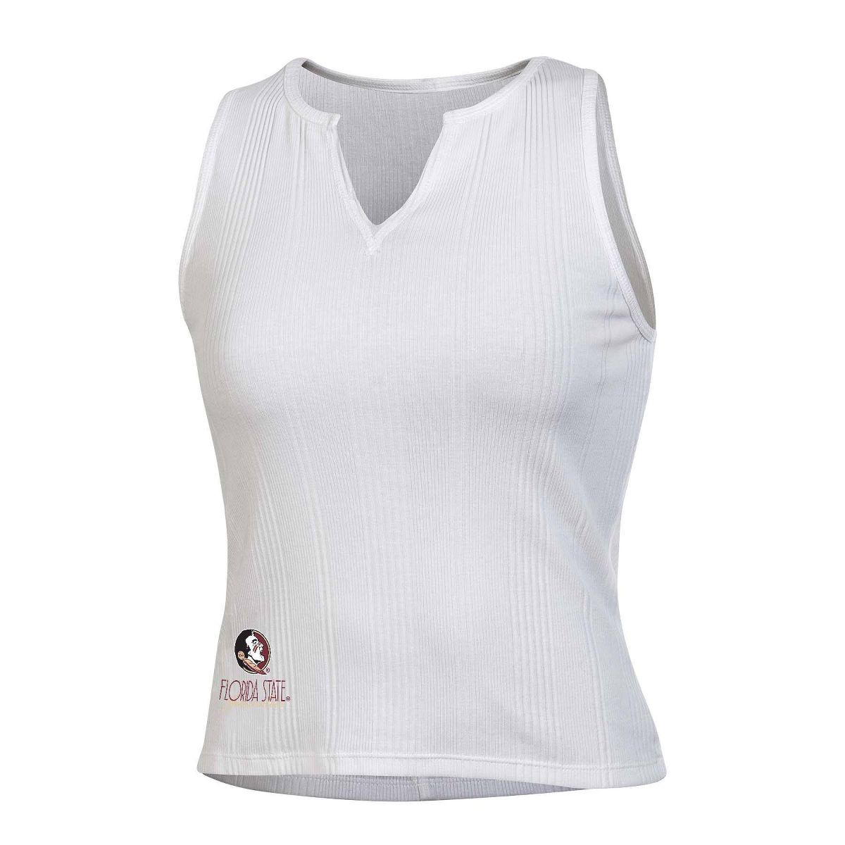 NCAA Florida State Seminoles Women's White Ribbed Tank Top