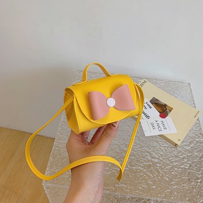 MyKids-Usa Fashionable Mini Carry-On Girlsâ€™ Portable PU Crossbody Handbag With Bow