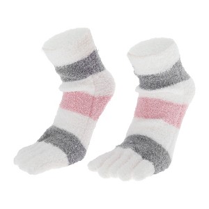 Unique Bargains Women's Warm Plush Yoga Five Toe Socks 1 Pair - 1 of 4