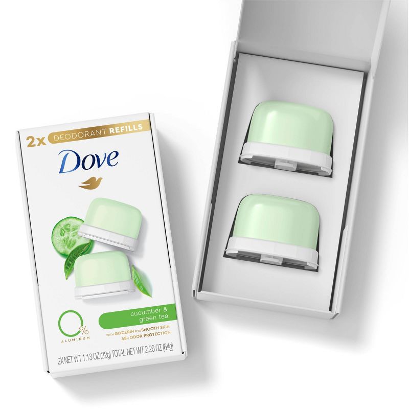 Dove Beauty 0% Aluminum Cucumber &#38; Green Tea 48-Hour Deodorant Stick Refills - Fresh/Floral/Cucumber/Green Tea/Fruity Scent - 1.13oz/2pk, 4 of 9