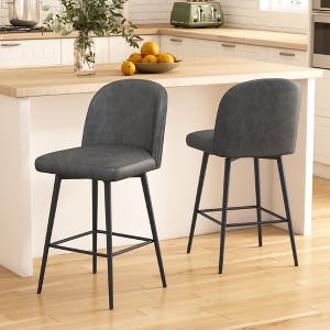 Dyonery Counter Height Bar Stools Set of 2/3,26" Height Upholstered Swivel Bar Stools with Back and with Footrest,Bar Stools for Kitchen Stool Chairs - 1 of 4