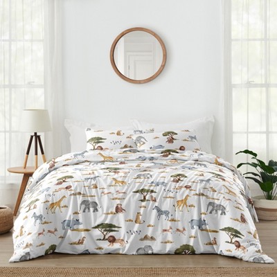 Sweet Jojo Designs Full/queen Comforter Bedding Set Jungle Animals ...