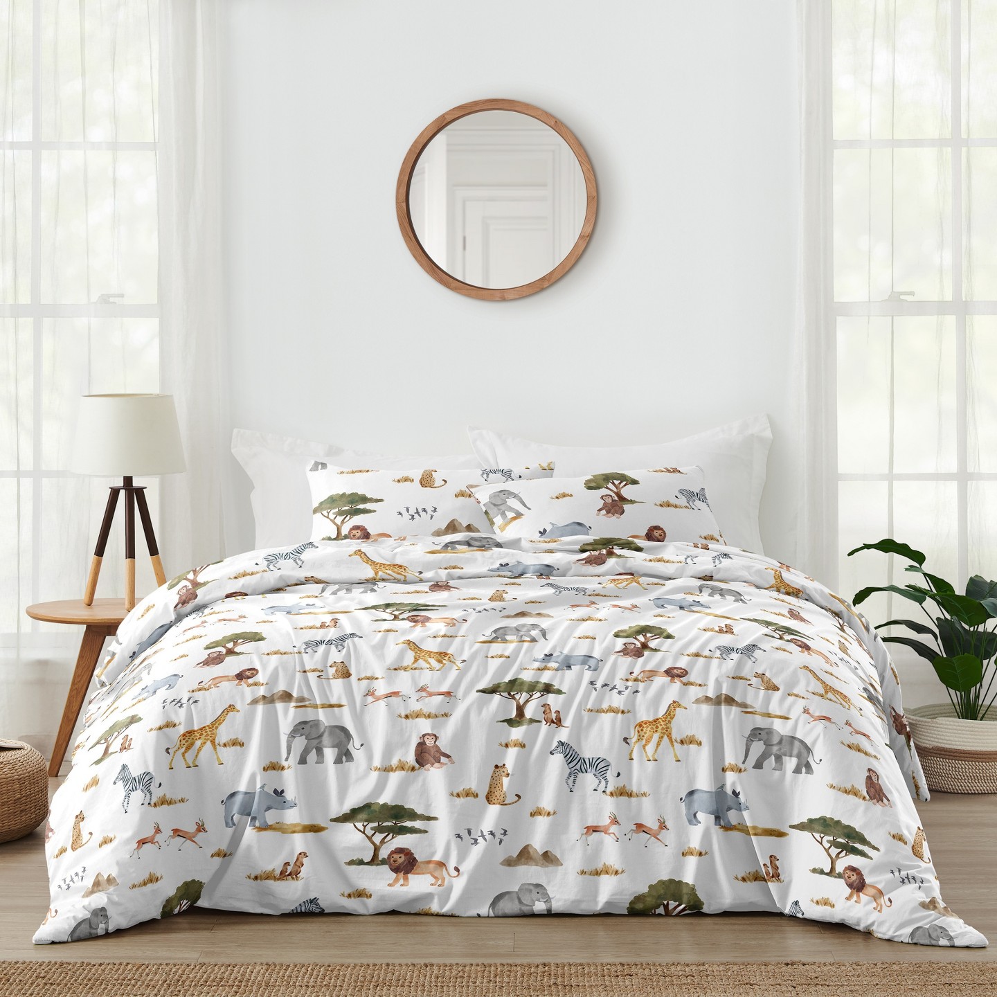 Постельное бельё Sweet Jojo Designs Full/Queen Comforter Bedding Set Jungle Animals Multicolor 3pc, цвет: Разноцветный — фото 1