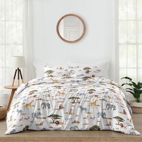 Постельное бельё Sweet Jojo Designs Full/Queen Comforter Bedding Set Jungle Animals Multicolor 3pc, цвет: Разноцветный