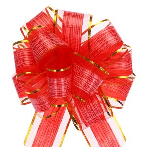 Unique Bargains Wedding Baskets Presents Large Pull Bow Bright Gift Wrapping Ribbon 5 Pcs - 1 of 4