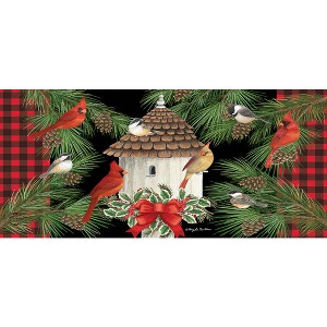 Briarwood Lane Christmas Holiday Bird Gathering Mini Mat 22x10 Indoor Outdoor For Christmas Doormat - 1 of 3