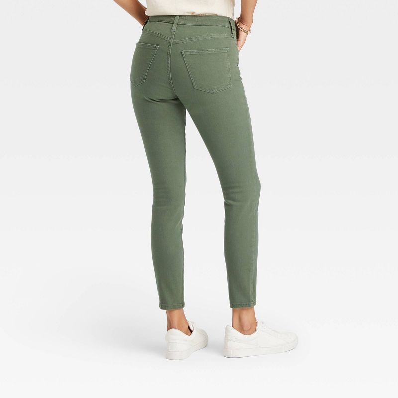 Women&#39;s High-Rise Skinny Jeans - Universal Thread&#8482; Olive Green 00, 3 of 13