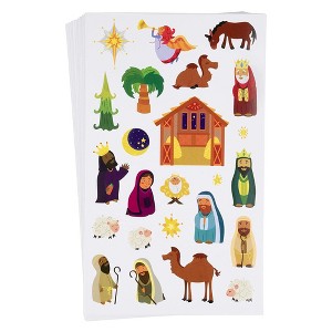 Juvale 864-Piece Christmas Stickers, 36 Sheets Nativity Scene Stickers for Scrapbooking, DIY Crafts, Holiday Card Making - 1 of 4