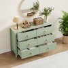 White Dresser for Bedroom with 6 Drawers, 47" Wide Wood Chest of Deep Drawers, Modern TV Stand Large Storage Organizer for Closet,Living Room,Hallway - 3 of 4