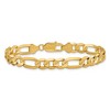 Black Bow Jewelry Men's 10k Yellow Gold 7.5mm Solid Concave Figaro Chain Bracelet, 9 In. - 2 of 4