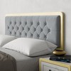 Whizmax Full Size Bed Frame-Upholstered Bed Frame with Button Tufted Headboard,Heavy Duty MetalGray+Gold) - 2 of 4