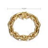 Guili Men's 14K Yellow Gold Plated Chunky Tubular Oval Cable Chain Bracelet with Cubic Zirconia Stones for a Bold and Luxurious Jewelry Look - 2 of 2