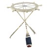 Metal Round Table White - Olivia & May: Coastal Style, 24" Height, Glass Top, No Shelves - 2 of 4