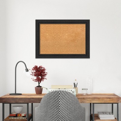 Shipwreck Black Narrow Framed Natural Cork Bulletin Board
