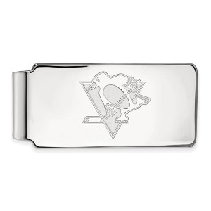 Black Bow Jewelry Sterling Silver Pittsburgh Penguins NHL Money Clip - 1 of 3