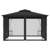 vidaXL Gazebo with Nets Canopy Tent Patio Pavilion Marquees Outdoor Garden - Anthracite 118.1" x 118.1" x 104.3" - 2 of 4