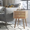 Costway End Table W/Drawers and Storage Wooden Mid-Century Accent Side Table Multipurpose for Bedroom, Living Room Home Furniture Nightstand - image 4 of 4