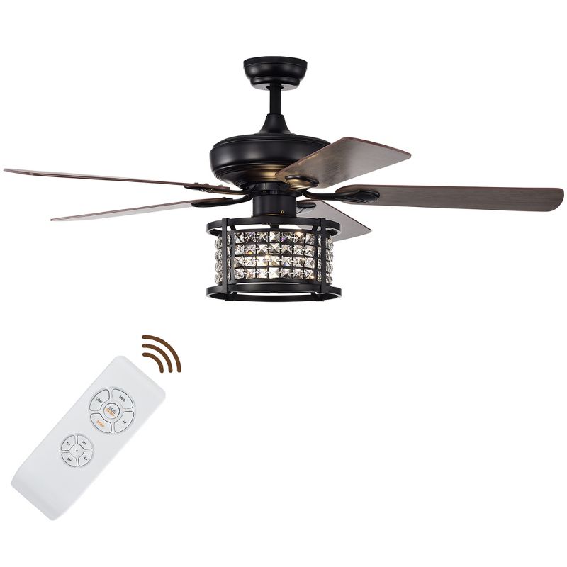 Costway 52'' Ceiling Fan with Light Reversible Crystal Ceiling Fan Lamp W/Remote Control, 1 of 11