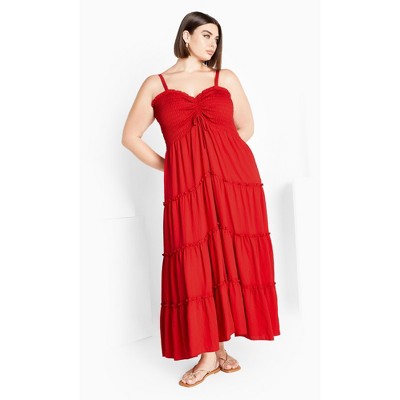Women's Plus Size Alisa Maxi Dress - tango red | CITY CHIC