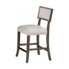 Royal Hampton Side Dining Chair Set of 2, Curved Back, Dark Walnut Brown, Gray Seat - 3 of 4
