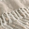 Indigo Road by Egypt Sherrod 50"x60" Damara Slub Stripe Tasseled Cotton Blend Throw Mushroom - 4 of 4