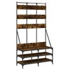 vidaXL Clothes Rack with Shoe Storage Smoked Oak 39.4"x15.7"x72.4" - 2 of 4