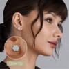 Gilded Lab-Grown Diamond 7 Stone Flower Earrings in 925 Sterling Silver & 14KT Yellow Gold-Plated Silver | 1/4, 1/2, 1, 2 Carat Total Weight - 3 of 4