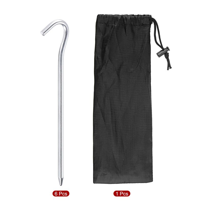 Unique Bargains Tent Stake Aluminum with Hook Kit Ground Pegs and Storage Bag, 3 of 7