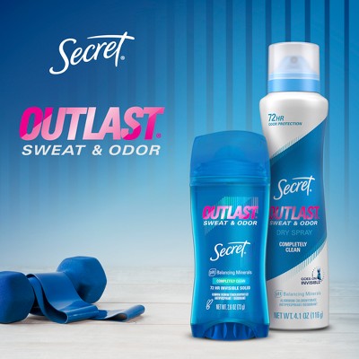 Secret Outlast Invisible Solid Antiperspirant and Deodorant - Completely Clean - 0.5oz - Trial Size_7