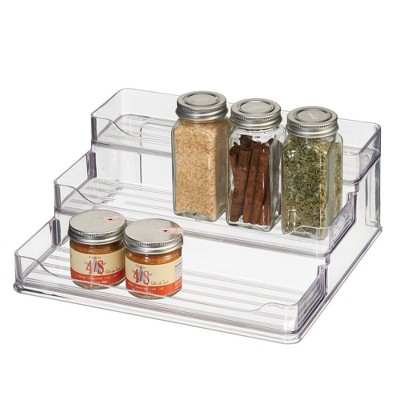 Mdesign Expandable Plastic Spice Rack Kitchen Drawer Organizer - 3 Tiers -  Clear : Target