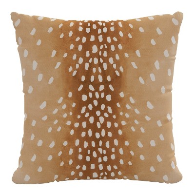 18"x18" Polyester Insert in Fawn Square Throw Pillow Brown - Skyline Furniture: Cotton Cover, Indoor Decorative Pillow with Hidden Zipper