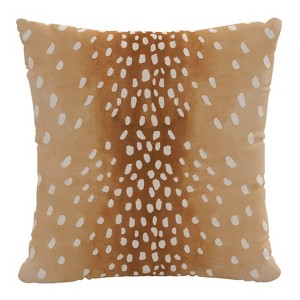 18"x18" Polyester Insert in Fawn Square Throw Pillow Brown - Skyline Furniture: Cotton Cover, Indoor Decorative Pillow with Hidden Zipper - 1 of 4