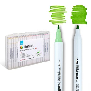KINGART Twin-Tip Sketch Markers 60 Colors - 1 of 4