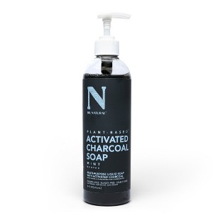 Dr. Natural Activated Charcoal Liquid Soap - Combat Acne and Blemishes - Deep Cleansing Body Wash - Gentle Body Soap for Clear Skin - Mint - 16 oz - 1 of 4