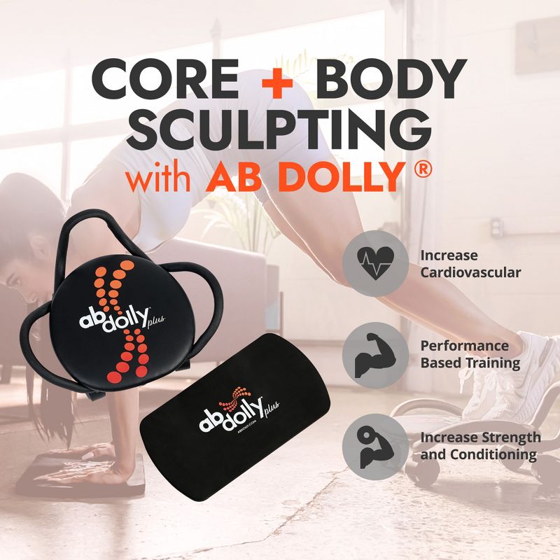 AB Dolly Plus Core Abdominal Training System, Portable Home Gym Ab Exercise Machine Workout Equipment for All Fitness Levels, 3 of 8