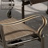 Mondawe Outdoor Cast Aluminum Swivel Rocking Chair with Textilene Seat and High Back (Set of 2) - 3 of 4