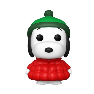Snoopy Vinyl Figure in Red Puffer Jacket with Green Hat
