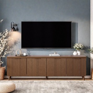 GlasFlength Decorative Storage Cabinets TV Stand, Mid-Century Modern Four Door Cabinet Storage for Living Room Bedroom - 1 of 4