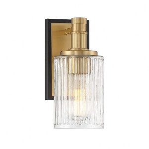 Savoy House Concord 1 - Light Vanity in  Matte Black/Warm Brass - 1 of 1